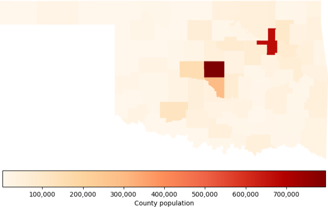 Population of each county