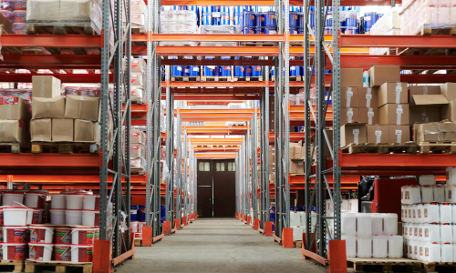 Warehouse shelves